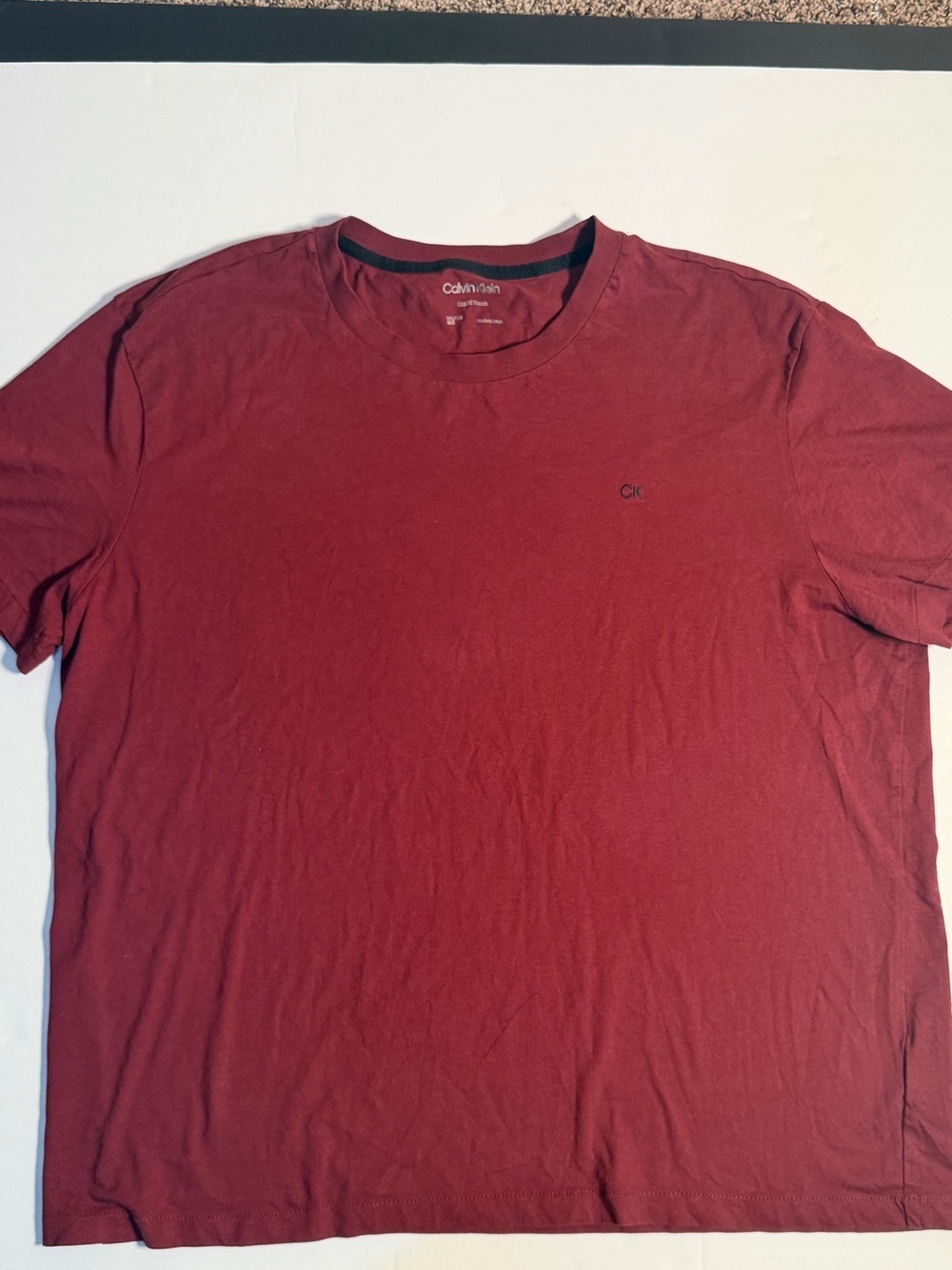 Calvin Klein Short Sleeve Crew Tee - Maroon